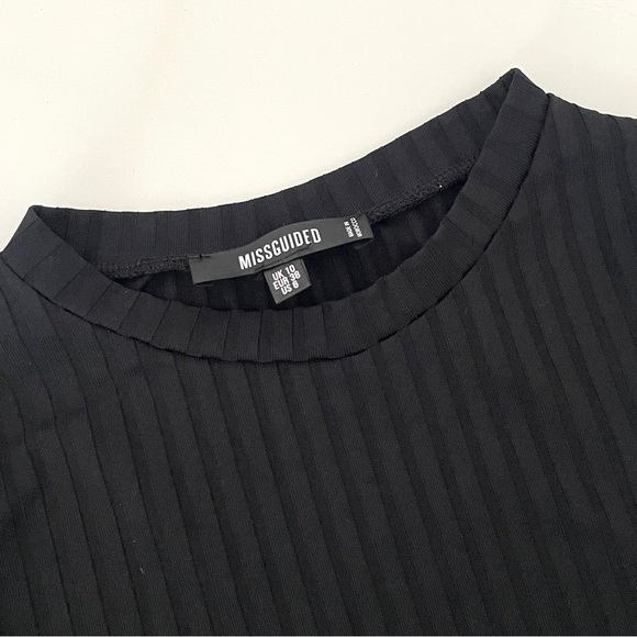 Missguided Ruched Ribbed Knit Side Tie Top - Picture 3 of 6